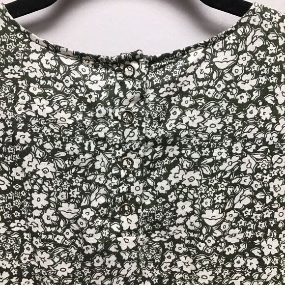 The Great Womens Shift Dress Green Floral Oversize Long Sleeve Cottagecore 1 S - Picture 5 of 8